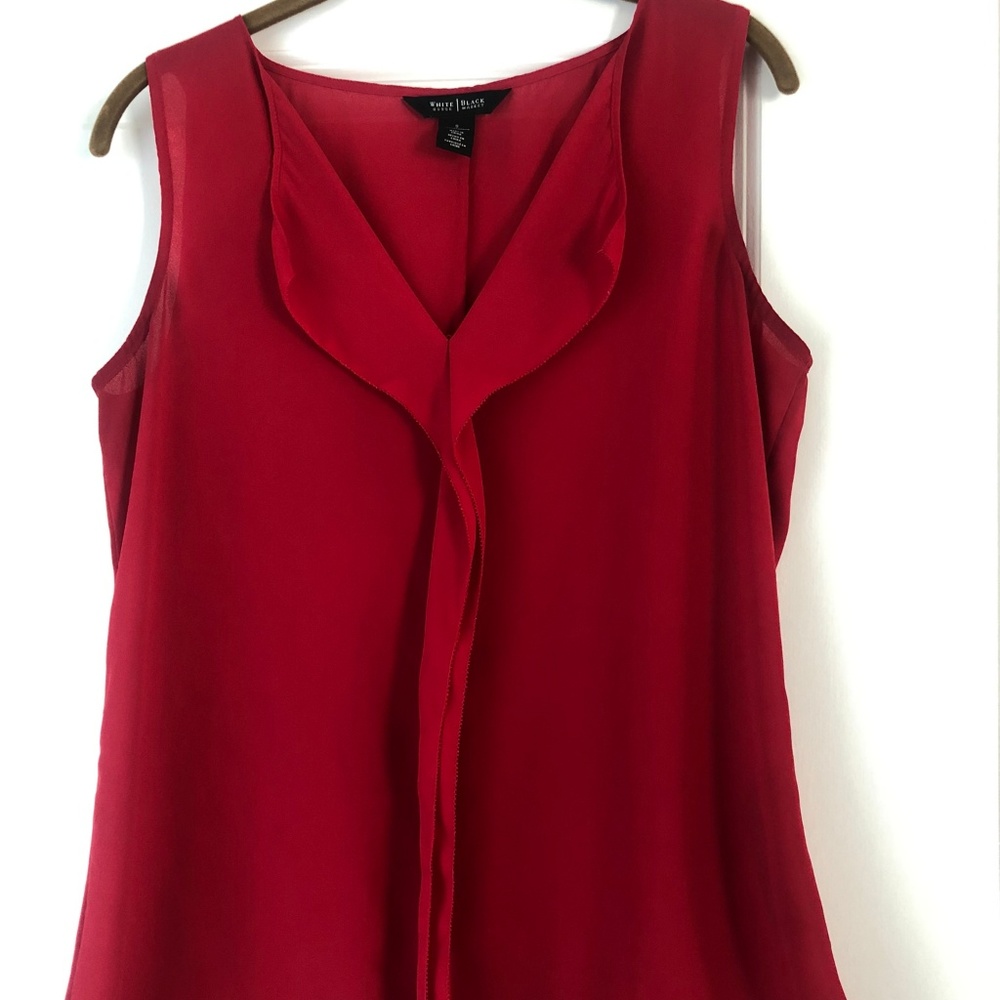 WHBM Red Sleeveless Career top